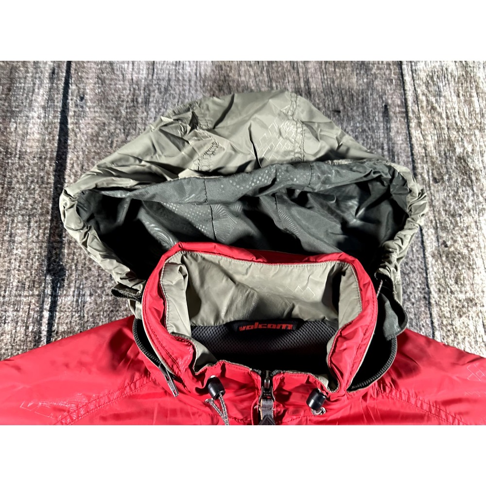 Volcom Red Jacket With Gray Hood - image 2